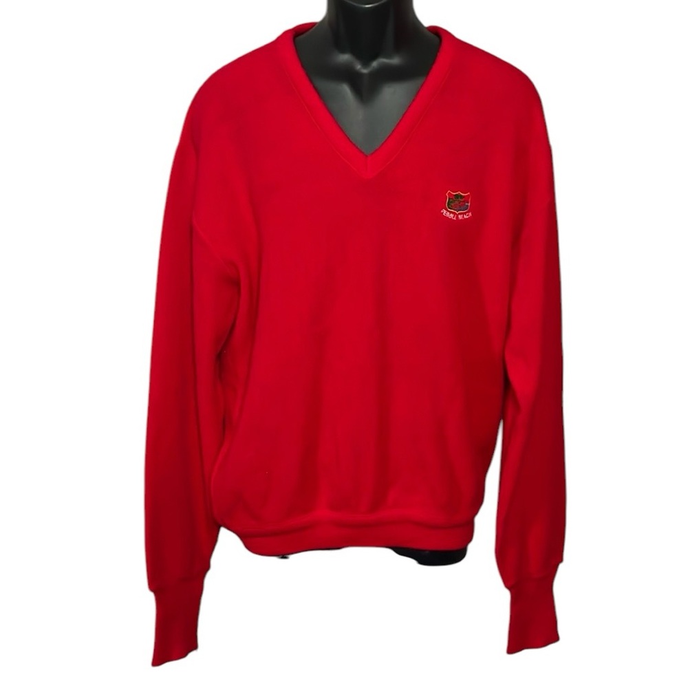 Pebble Beach VINTAGE Golf Red V Neck Sweater XL